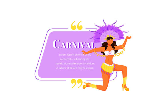 Carnival Flat Color Vector Character for Embroidery Projects