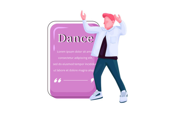 Male Stylish Dancer Flat Color Vector Review