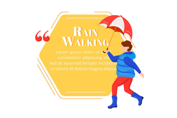 Reviewing the Rain Walking Flat Color Vector Character for Real Embroidery Projects